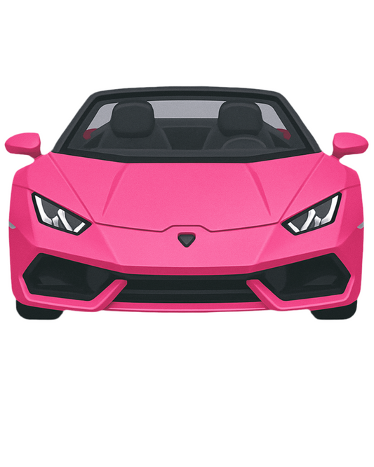 Barbie Lamborghini cutout voor verjaardagsfeest