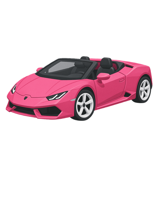 Barbie Lamborghini cutout voor verjaardagsfeest